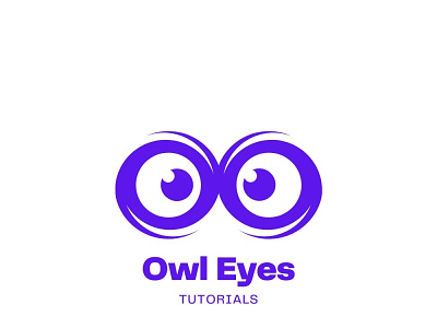 Blue Modern Owl Eyes Tutorials Logo minimalistlogo modernlogo