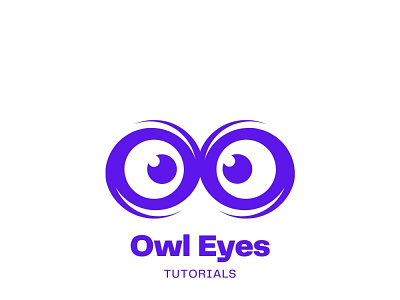 Blue Modern Owl Eyes Tutorials Logo