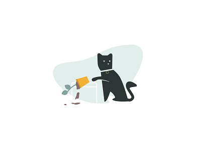 oops! app cat fail illustration oops payment failure plant sketch vector