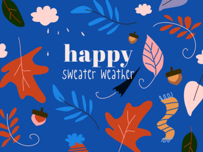 Finally sweater weather! fall illustration leafs pattern seasons seasons greetings sketch sweater vector weather