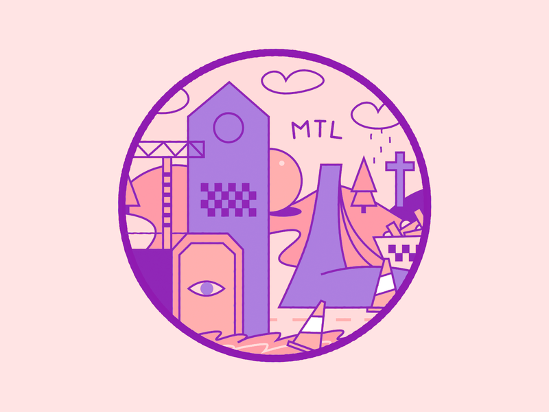 Dribbble Weekly-WarmUp MTL sticker icon illustration montreal sticker vector weekly warmup