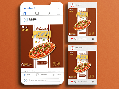 Pizza social media poster template banner design canva canva templates design fizza poster graphic design pizza pizza banner social media post