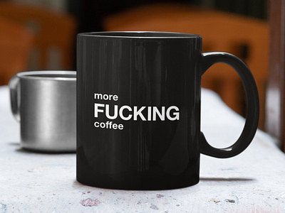 more FUCKING coffee black and white coffee coffee addict coffee lover coffee mug design funny gift graphic illustration monday more coffee more fucking coffee morning mug mugs office people typographic typography