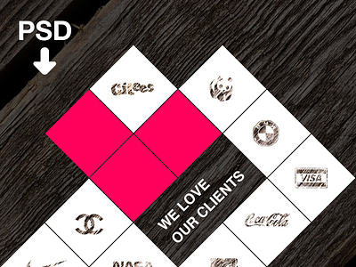 Grid With Love (Freebie) clients free psd freebie graphic design grid heart logo grid love mockup team template web design