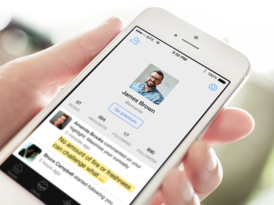 Fastr Books User Profile Redesign app books ebooks friends invite ios7 iphone mobile profile reader ui user