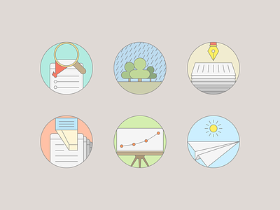 Colorized Flat Icon Set For SEO Services