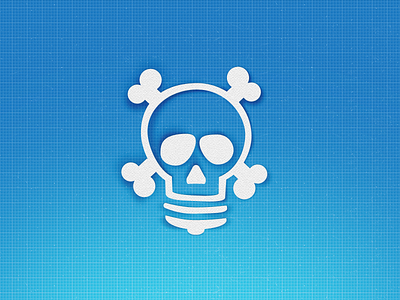 Killer Idea Icon blue death graphic design icon design iconography idea lamp paper skull