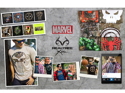 MARVEL x REALTREE art direction art director branding design fashion design graphic design merchandising photography screen print styling