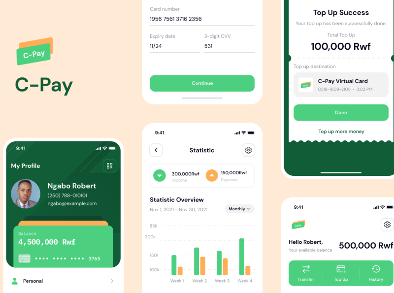 C-pay App Ui By Severin Rutayisire On Dribbble