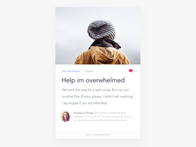 Card for news feed feed healthcare