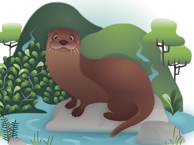 Otter illustration nature otter vector