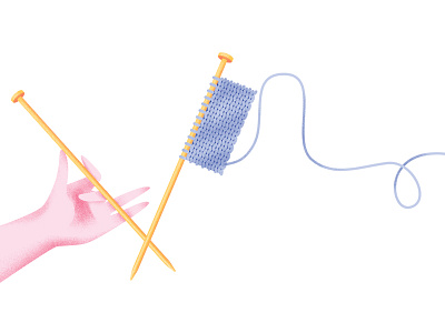 HKD - Knitting Needle airbrush crafts drums hand illustration knitting needle vector