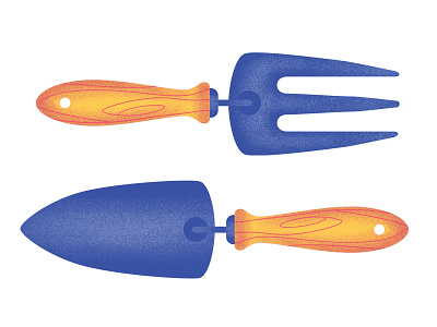 HKD - Gardening Tools airbrush crafts fork gardening illustration shovel tool vector
