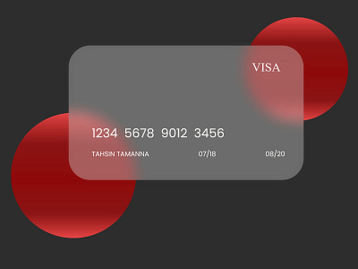 Glassmorphism Visa Card