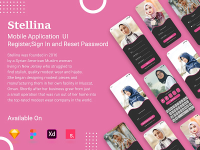 Mobile Application UI | Stellina appui appuiux brand brand identity branding fashion app hijab hijabi hijabiwomen lettermark mobile app mobiledesign mockup newdesign stellina trend