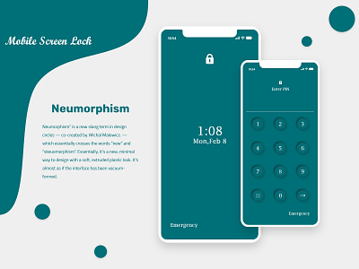 Neumorphism | Mobile Lock Screen UI