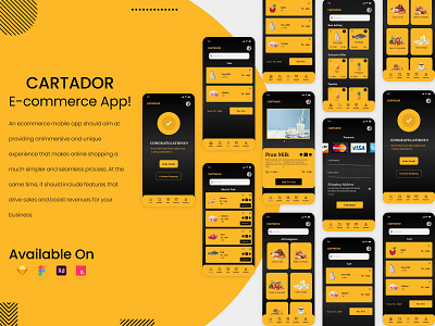 E-commerce App Prototyping | CARTADOR android animation cartador e commerce app figma mobileui motion prototyping uiux