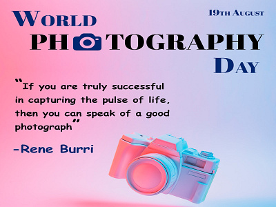 Social Media Banner | World Photography Day 19thaugust canera creative day design graphic design lettermark photo photography photoshoot socialmediabanner world