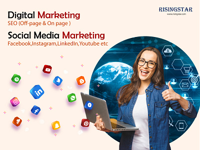 Digital Marketing | Social Media Marketing | Banner banner digitalmarketing facebook instagram linkedin offpageseo onpageseo seo socialmediamarketing youtube