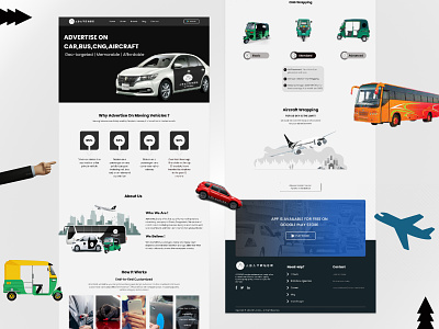 Advertising on moving vehicle Web UI advertise advertisement advertising brand identity branding bus car cng graphic design moving plane taxi transit transport ui uiux vechile website webui