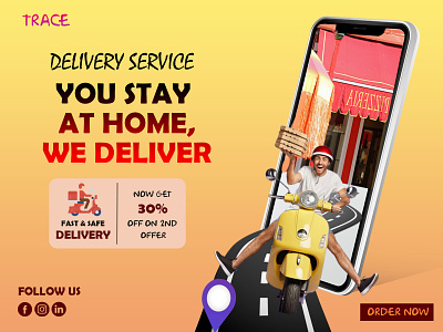 Delivery Service  Social Media Banner by Tahsin Tamanna on Dribbble