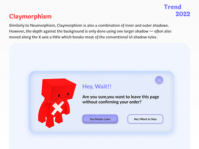 Claymorphism | Cancel Page Web UI