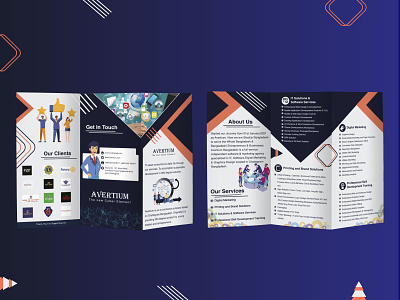 Corporate Trifold Brochure | It Company advertising branding brochure design flyer graphic design industry leaflet minimal print trifold