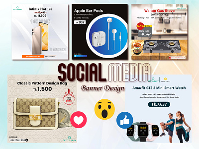 Social Media Banner Design banner brand identity branding design graphic design lettermark mark post social media design ui