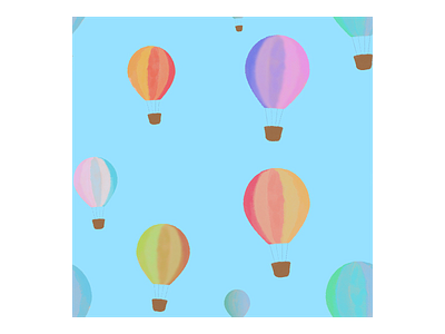 Hot Air Balloons - Seamless art background design digital digitalart drawing hot air ballon hot air balloons illustration pattern repeating seamless surface art surface artist wallpaper