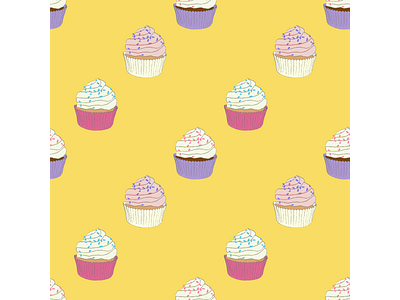 Cupcakes- seamless art background cake cakes cupcake cupcakes design digital digitalart drawing frosting pattern product design seamless surface art wallpaper wallpapers