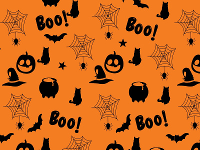 Weekly Warmup - “Something Spooky” art background bat black cat cauldron design digital digitalart drawing orange pattern pumpkin seamless spider spooky surface art wallpaper weeklywarmup