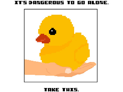 It’s Dangerous To Go Alone, Take This. art design digital digitalart drawing duck funny illustration legendofzelda loz meme pixelart procreate surface art