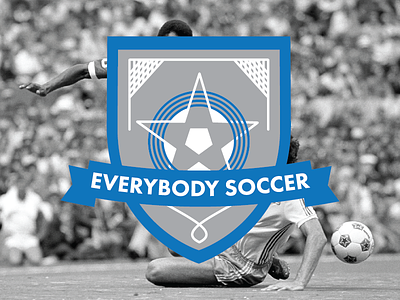 Everybody Soccer - Blue crest logo soccer t shirt