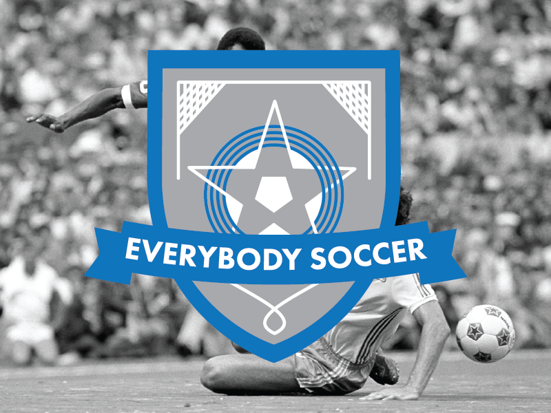 Everybody Soccer - Blue crest soccer logo t-shirt