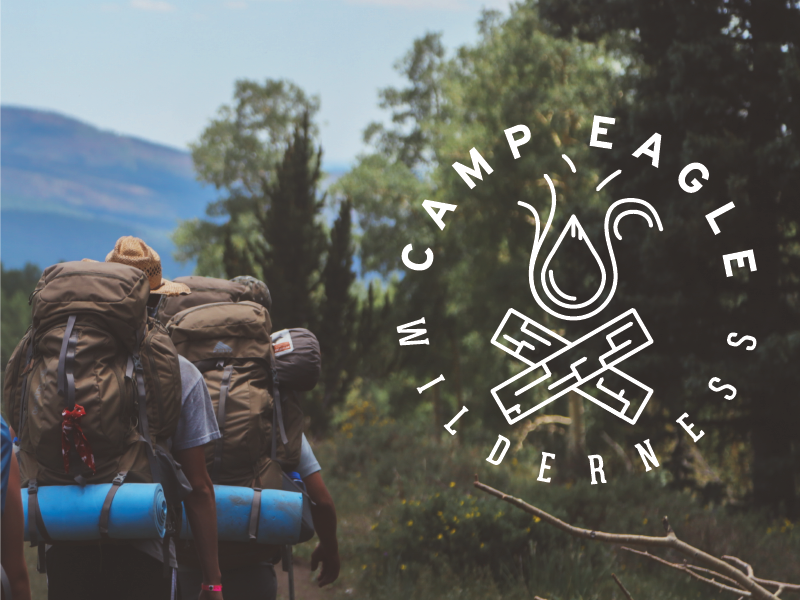 Wilderness illustration pic fire camp eagle