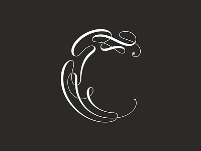 Swirly Capital C lettering logo logotype swirls type typography