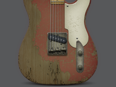 Guitar Illustration, WIP aged custom guitars damaged guitar illustration photoshop