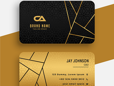 Commercial Access - Business Card (Black & Gold) branding design flat graphic design illustration illustrator logo minimal typography vector