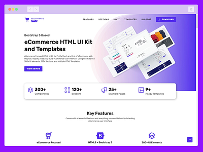eCommerce HTML UI Kit and Templates bootstrap bootstrap5 clean components design ecommerce flat html html5 interface typography ui ui kit web web project