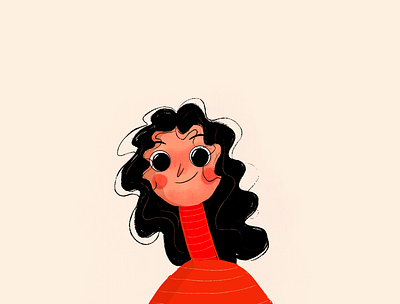 Girl characterdesign cute art cute character design illustration procreate red