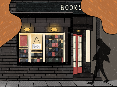 The book store books bookstore characterdesign illustration procreate siluet