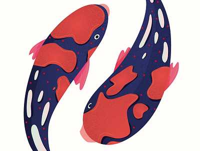 Koi fishes adobe illustrator characterdesign cute character design digitalart illustration