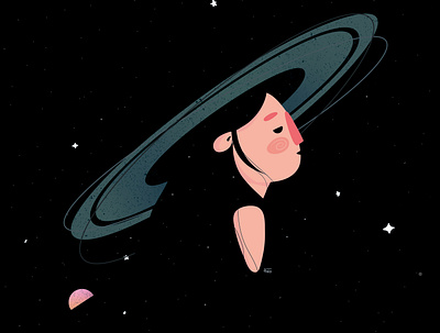 Saturn Girl adobe illustrator characterdesign design digitalart girl illustration planet saturn