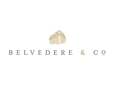 Belevedere & Co black and gold building illustration logo