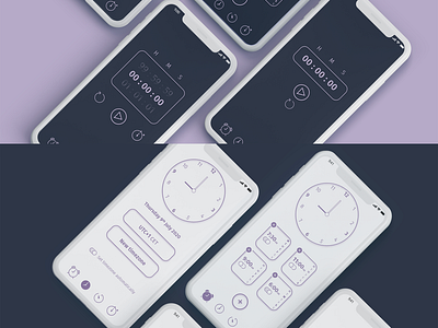Clock app purple UI