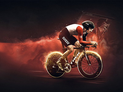 Spartacus cycling digital illustration jaworski karol key visual photo manipulation photoshop sport switzerland