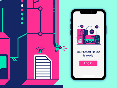 Smart House illustration connection design flat home icon illustration smart house technology ui vector wifi