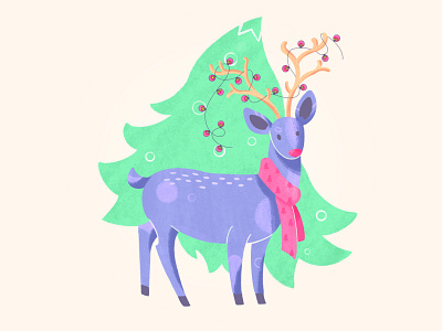 Cozy Christmas fawn