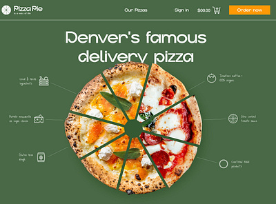Branding and website for a pizza shop branding design flat graphic design landing page logo ui ux vector website