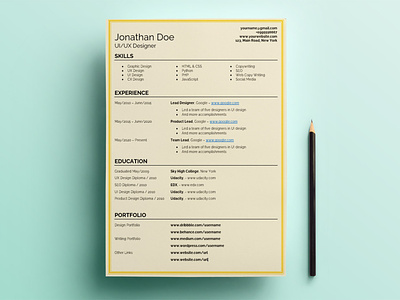 Free Word Resume CV Template for Freelancers